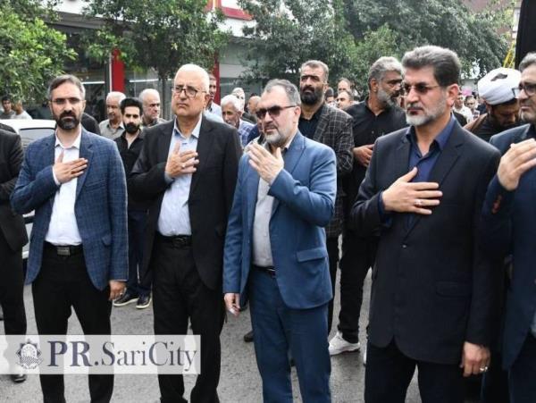 حضور شهردار ساری و اعضای شورای اسلامی شهر در تشییع پیکر عباس قلی‌پور، از کارکنان شهرداری ساری