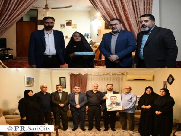 دیدار شهردار ساری و عضو شورای اسلامی شهر با خانواده‌های شهدای دفاع مقدس و جنگ رمضان