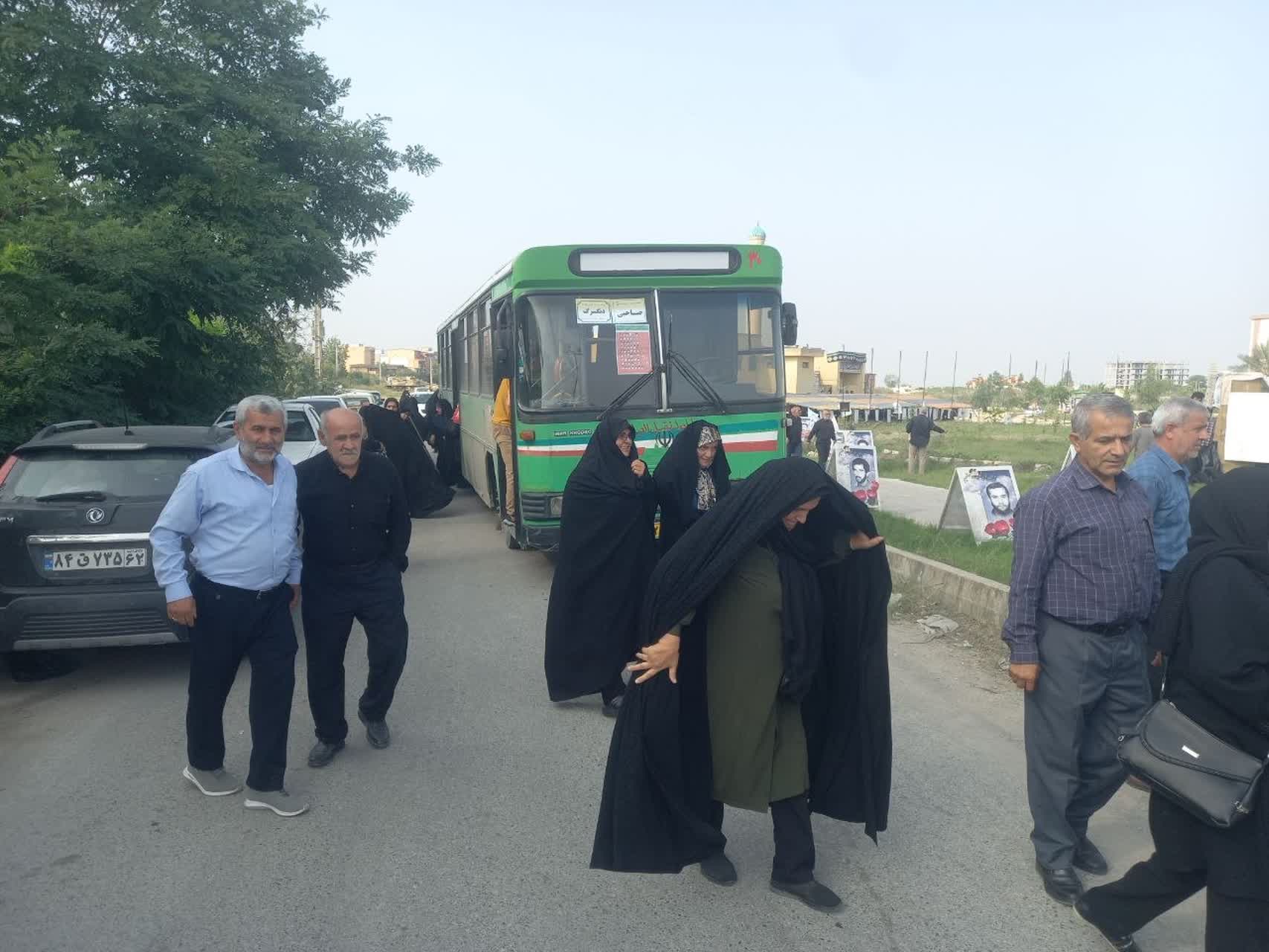 خدمات‌رسانی ناوگان اتوبوسرانی شهرداری ساری به منظور تسهیل تردد شرکت‌کنندگان در مراسم یادواره شهدا
