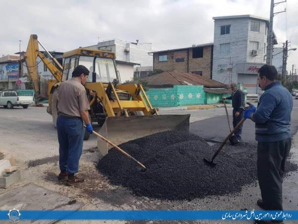 لکه گیری و آسفالت چهار راه رودکی