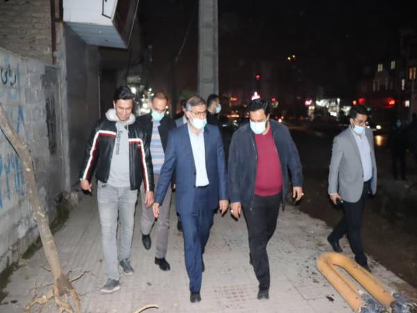 بازدید شبانه فرماندار شهرستان ساری از پروژه های شهرداری مرکز مازندران